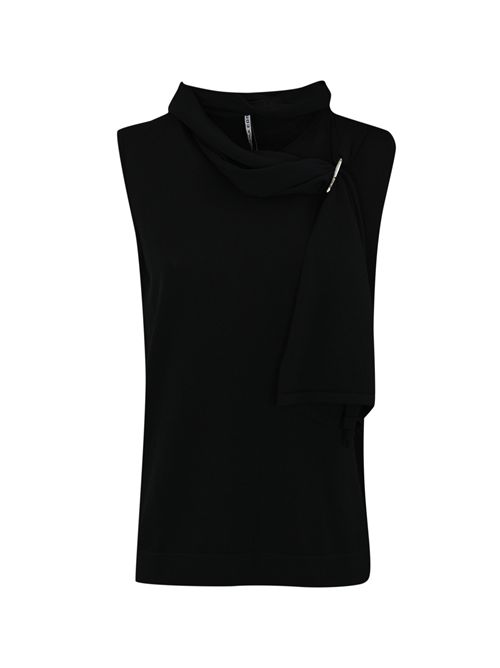 Top con foulard Nero Liviana Conti | F5SA06Y69-0